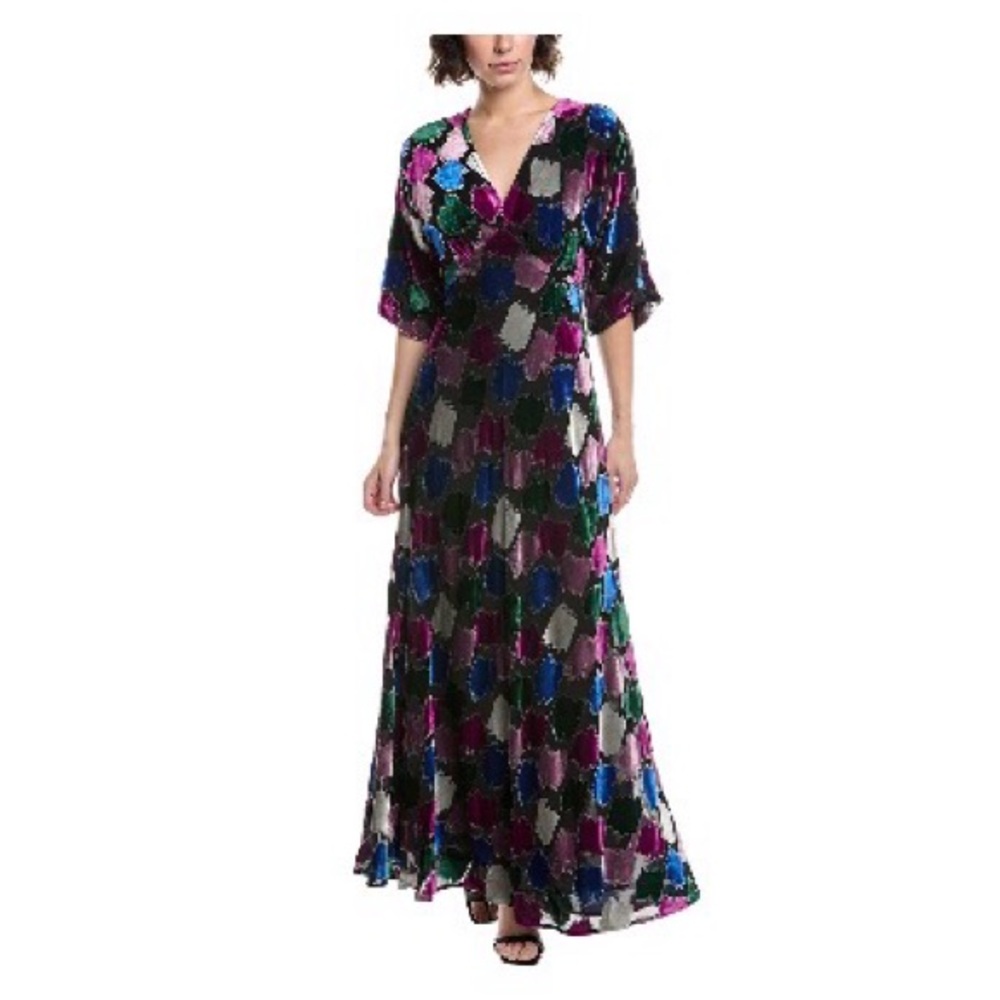 Diane Von Furstenberg Colorful Geometric Maxi Dress